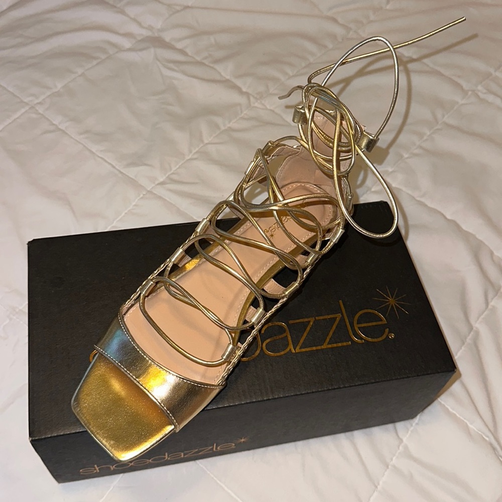 Gold flat sandals
